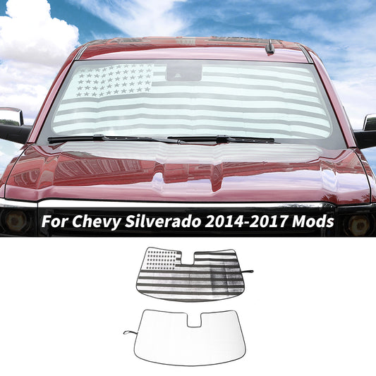 For 2014-2017 Chevrolet Silverado/GMC Sierra Front Windshield Sun Shade Sun Visor Cover