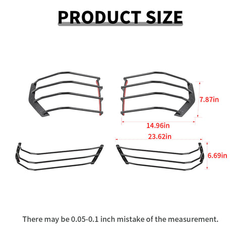 For 2014-2023 4Runner Front  Rear Head Light Lamp Guards Protector Cover Trim Kit