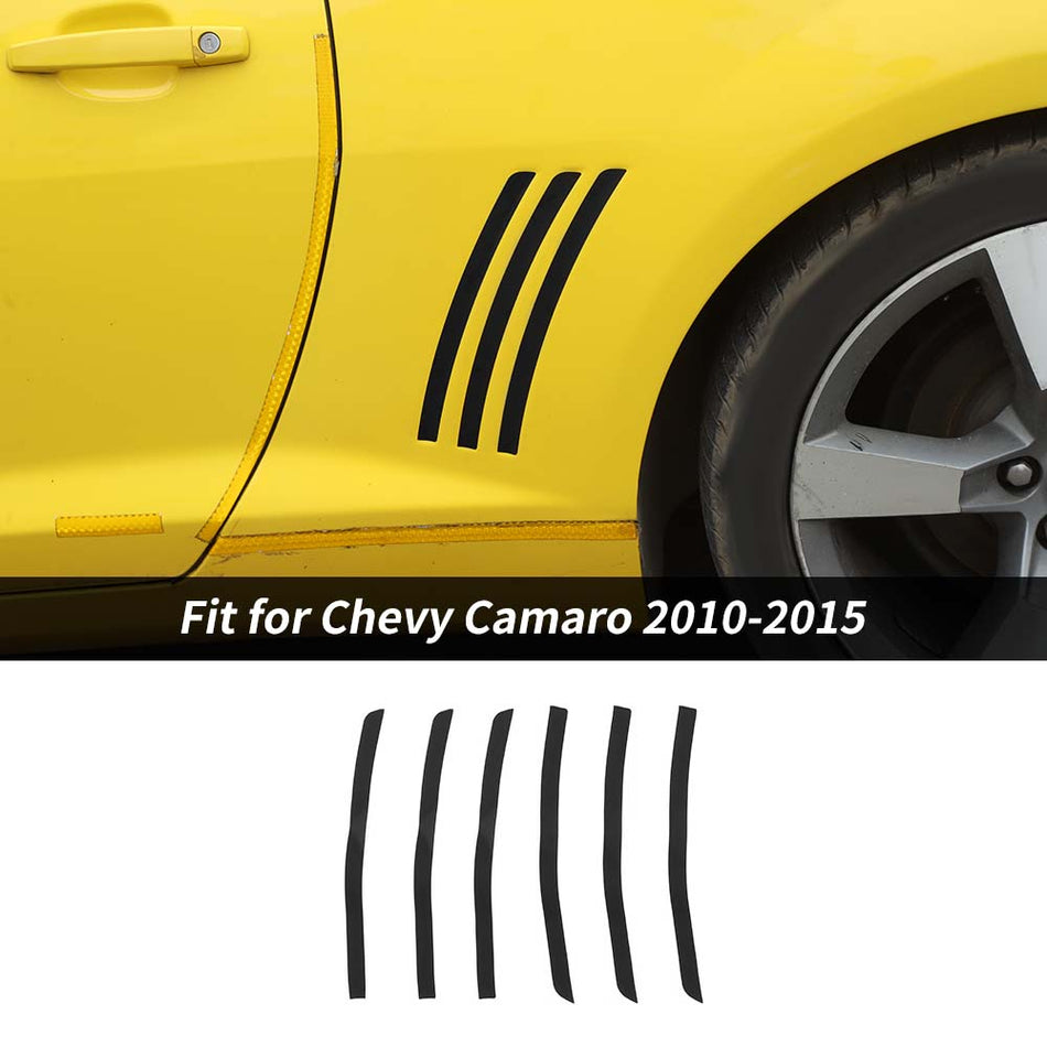 For 2010-2015 Chevy Camaro 6 x Side Fender Vent Stripe Panel Insert Sticker Decal Stickers