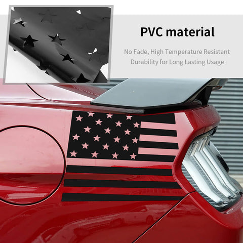 For 2015+ Ford Mustang Rear Fender Trim Sticker American Flag