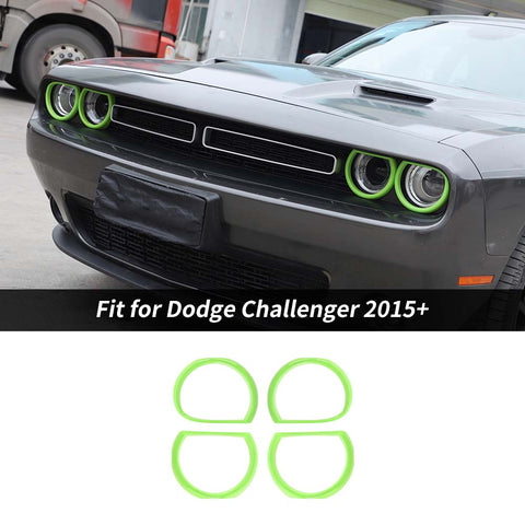 Front Headlight Lamp Cover Trim Bezels For Dodge Challenger 2015+ Accessories | CheroCar