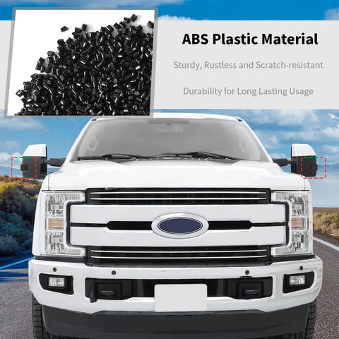 For 2017-2023 F250/F350/F450/F55 Smoked Black Rearview Mirror Turn Signal Light Trim Cover