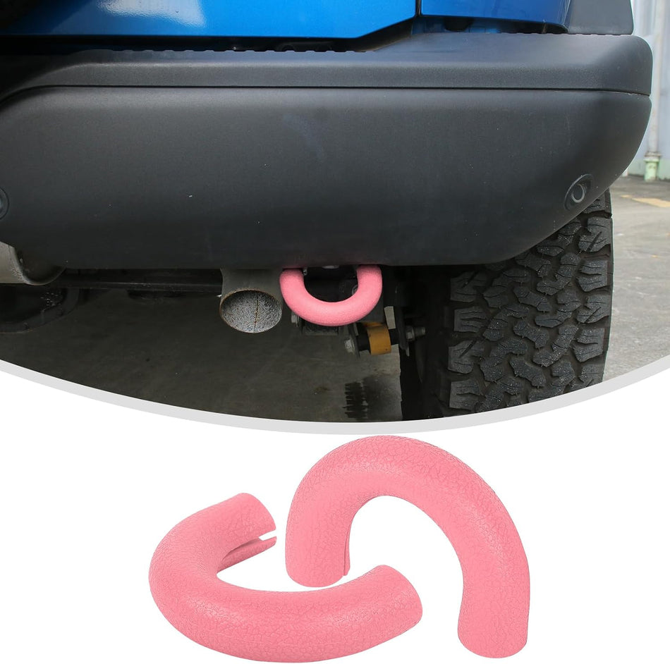 For 2021+ Ford Bronco Rear Bumper Tow Hook D Ring Covers Rubber Sleeve Protectors