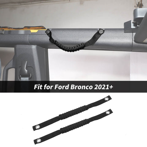 For 2021+ Ford Bronco Orange Top Bar Grab Handles Paracord