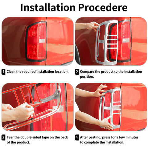 For 2014-2022 Chevy Colorado Rear Light Lamp Guards Trim Tail Light Covers