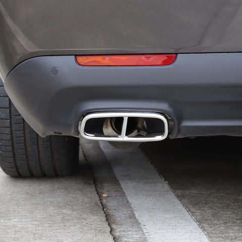For 2015+ Dodge Challenger Tail Tailpipe Throat Exhaust Pipes Decor Cover Trim