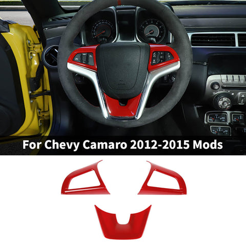 For 2012-2015 Chevy Camaro Interior Steering Wheel Cover Trim Bezels