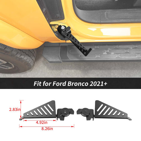 For 2021+ Ford Bronco Black Door Front Foot Rest Pedal Kick Pegs Panel