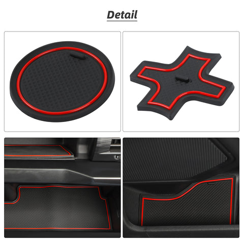 38 x Non-Slip Door Slot Cup Storage Box Mat Interior Pads For Ford F150 2021+ Accessories | CheroCar