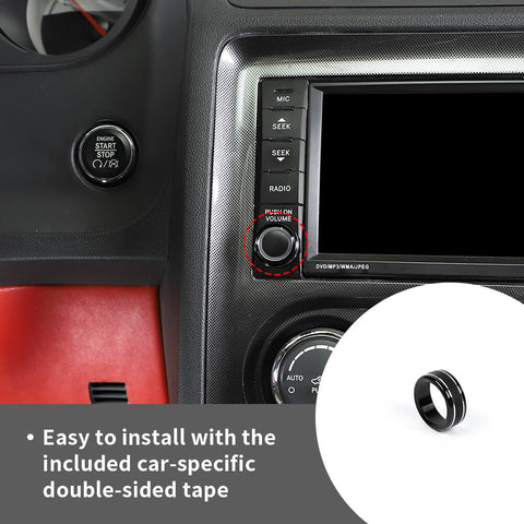 For 2009-2014 Dodge Challenger Center Console Navigation Switch Knob Trim Ring