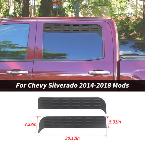 For 2014-2018 Chevy Silverado/GMC Sierra Front/Rear Window Glass Louver Air Vent Panel 2Dr 4Dr