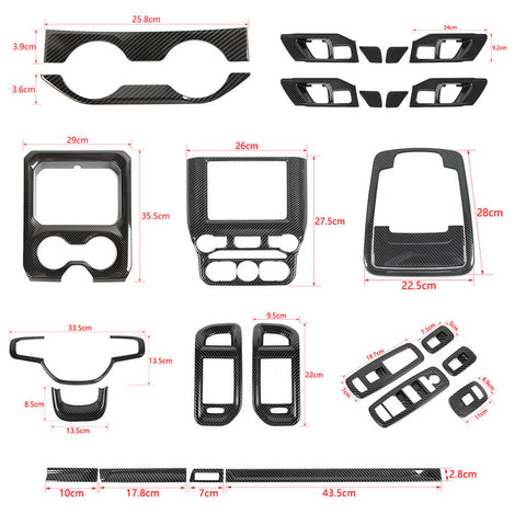 For 2018+ Dodge Ram 1500 27x Interior Decoration Kit Trim Cover