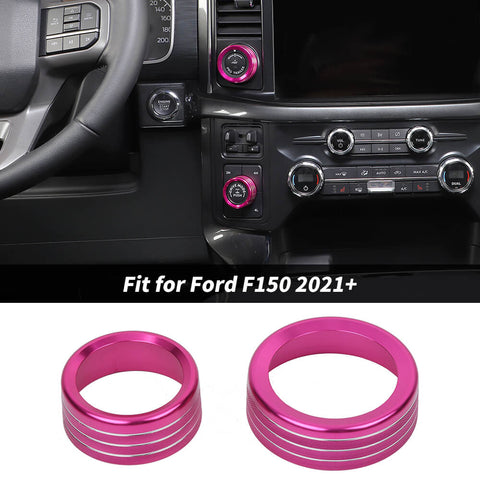 For 2021+ Ford F150 Center Control Dash 4WD/Trailer Switch Knob Rings Cover Trim