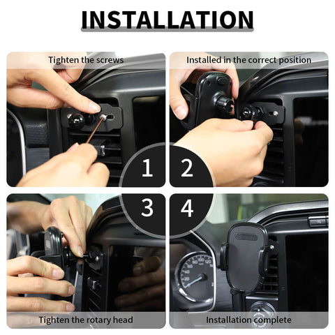 For 2021+ Ford F150 Center Console Dash Air Vent Phone Holder Mount