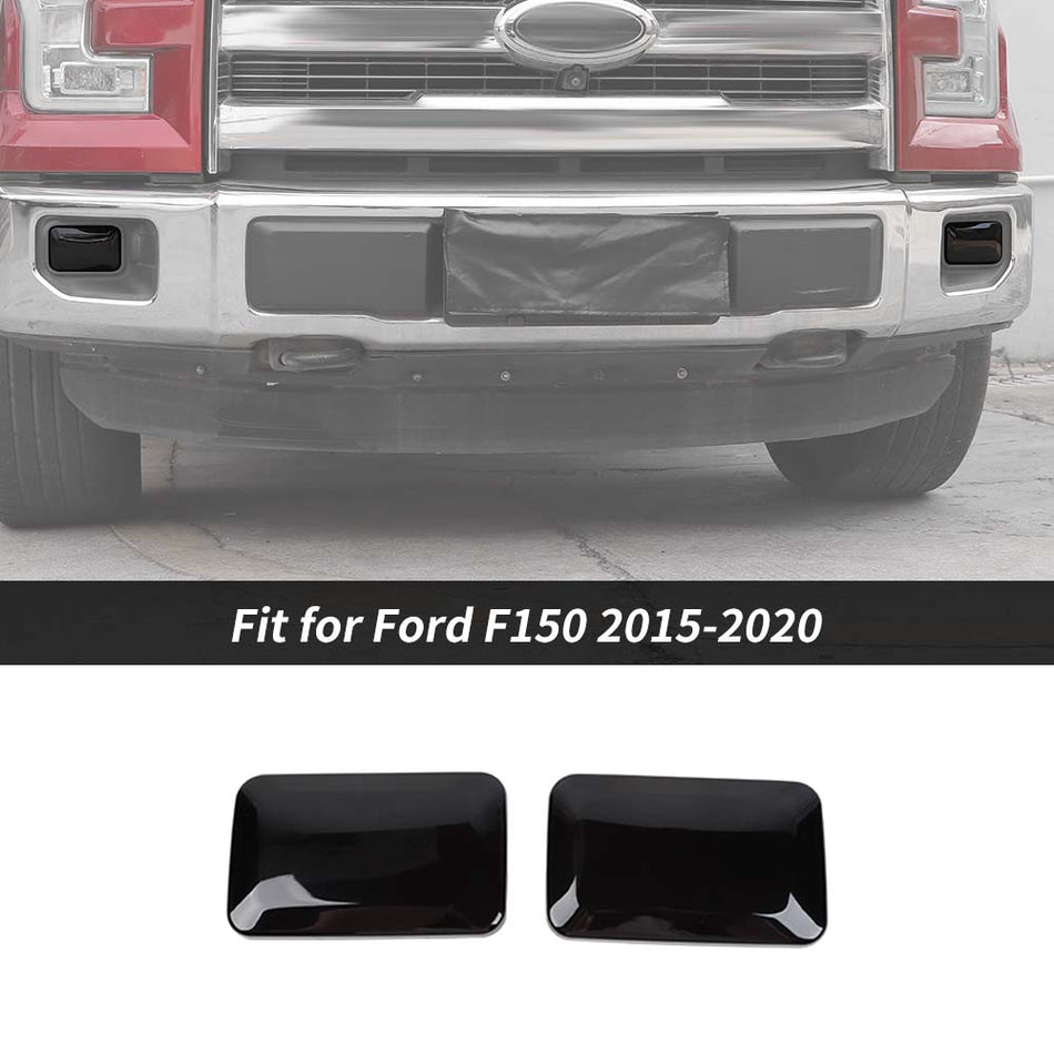 For 2015-2020 Ford F150 Front Fog Light Lamp Decor Cover Trim Guard Smoked Black