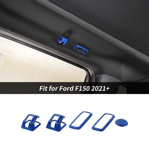 5x Roof Hook & Reading Light Cover Trim Decoration Kit For Ford F150 2021+ Accessories | CheroCar