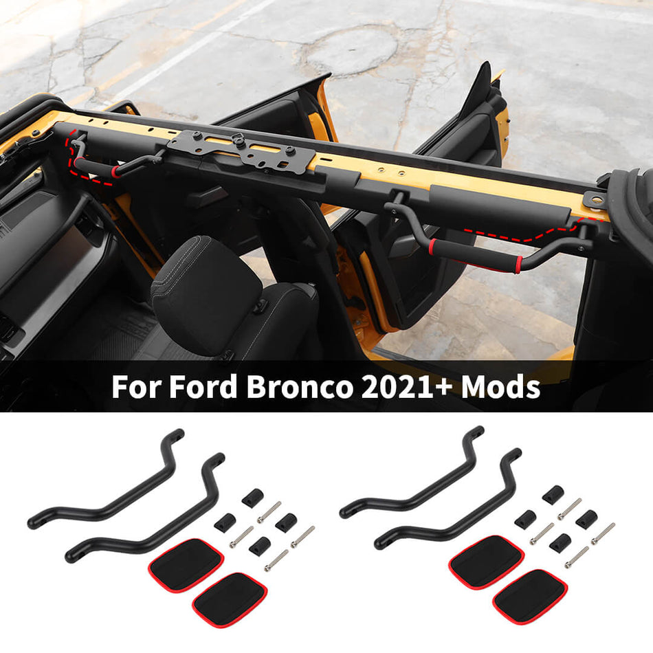 For 2021+ Ford Bronco Metal Car Front Rear Door Top Roof Roll Bar Grab Handles