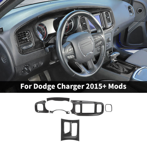 For 2015+ Dodge Charger 8.4 Inches Screen Console Dashboard Gear Shift Box Cover Trim