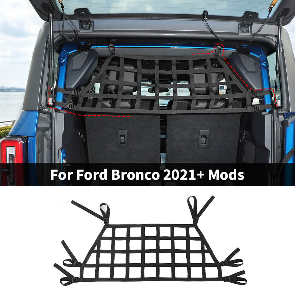 For 2021+ Ford Bronco 2 Door Rear Trunk Isolation Net Cargo Net Cover