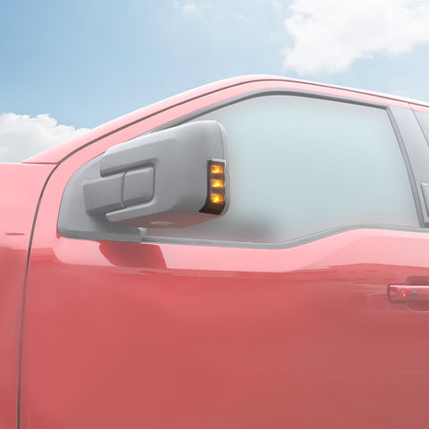 For 2021+ Ford F150 Rearview Mirror Turn Signal Light Decor Lamp Trim Smoked Black