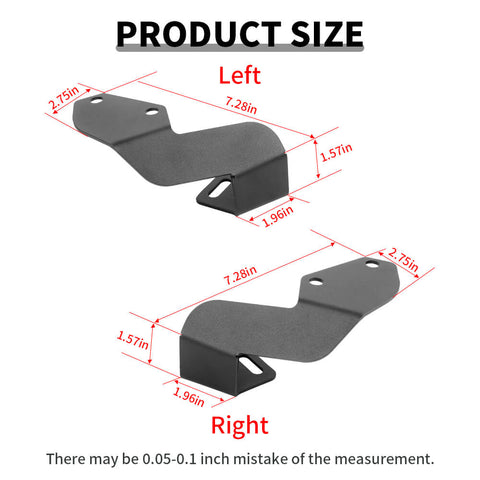 For 2010-2023 Toyota 4Runner Side LED Pod Light Hood Ditch Mounting Bracket Left & Right