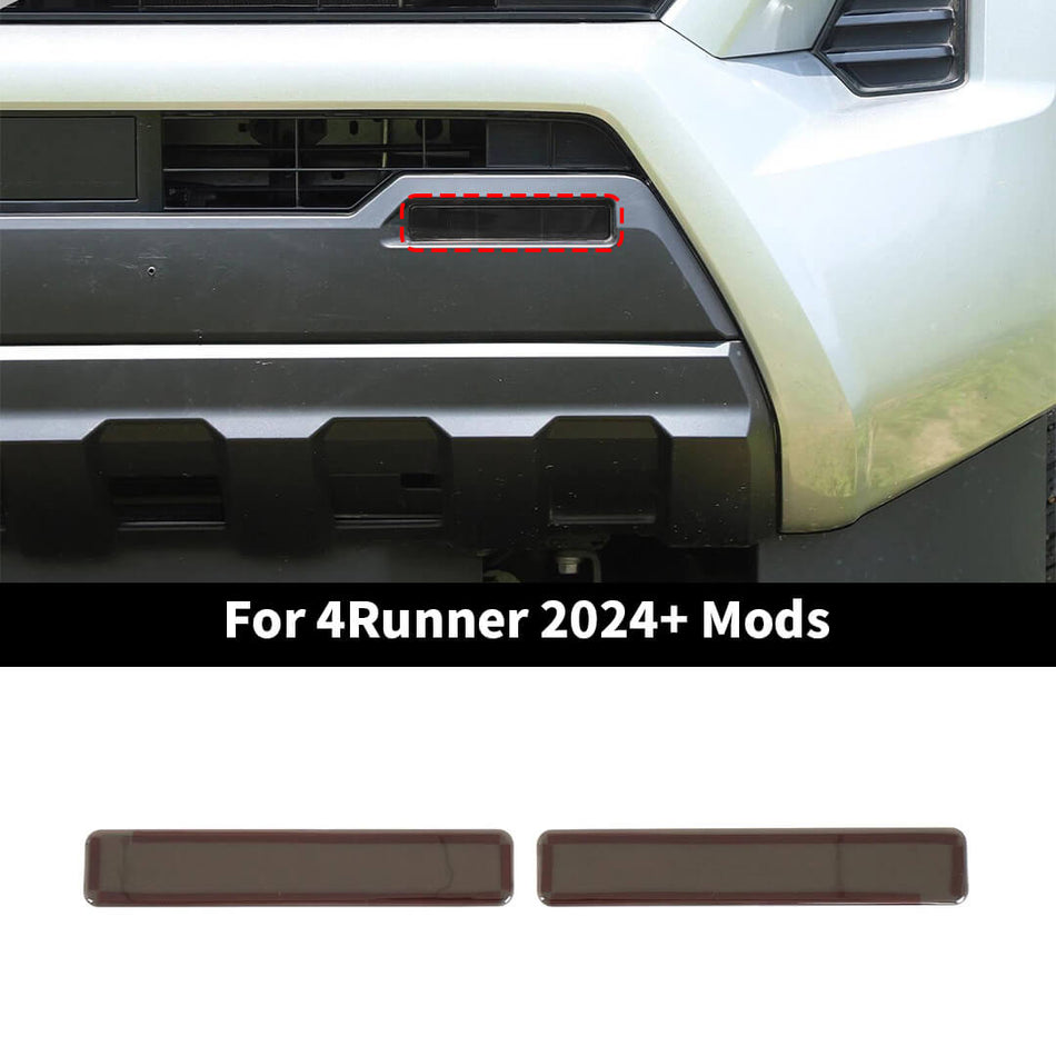 For 2024+ 4Runner Smoked Black Front Fog Light Lamp Cover Trim (2 pcs)