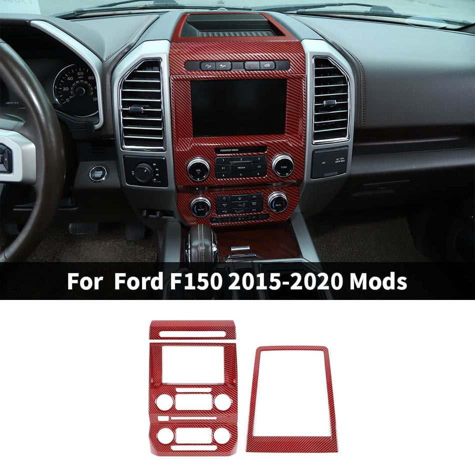 For 2015-2020 Ford F150 Interior Central Control Emergency Light Switch Navigation Panel Trim Cover (3 pcs)