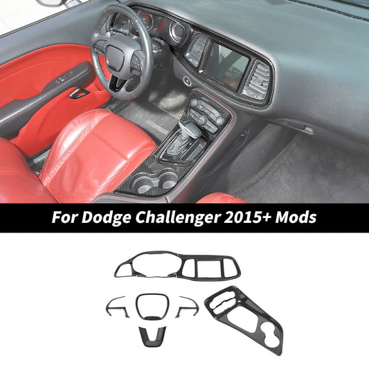 For 2015+ Dodge Challenger 9x Car Interior Dashboard Gear Panel Decor Cover Trim Kit Accessories