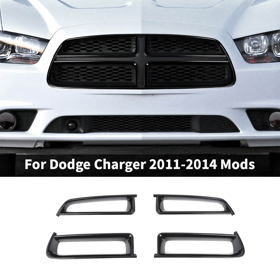 For 2011-2014 Dodge Charger Front Grille Middle Net Trim Ring Cover