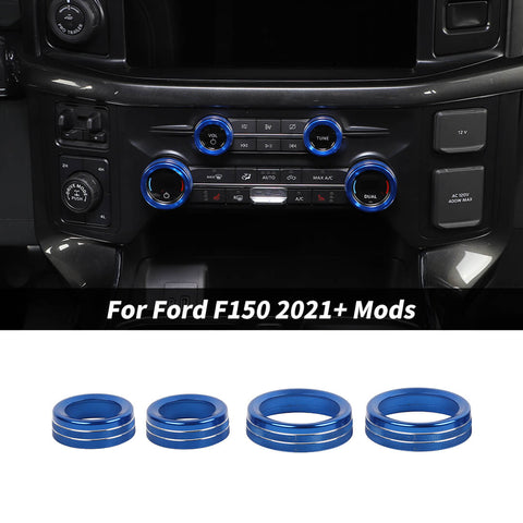 For 2021+ Ford F150 Interior Center Console Air Conditioner Audio Volume Switch Knob Trim