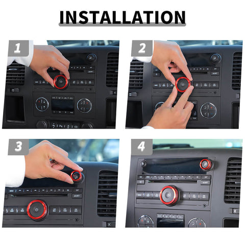 For 2007-2013 Chevy Silverado/GMC-SIERRA Headlight CD Switch Knob Ring Trim Cover