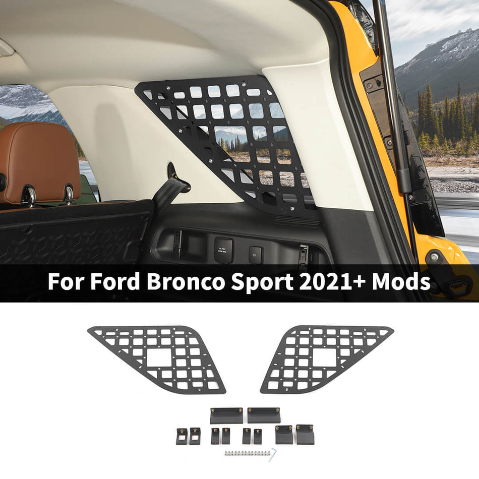 For 2021+ Ford Bronco Sport Rear Trunk Expansion Luggage Rack Cargo Molle Panel Accessories (2 pcs)
