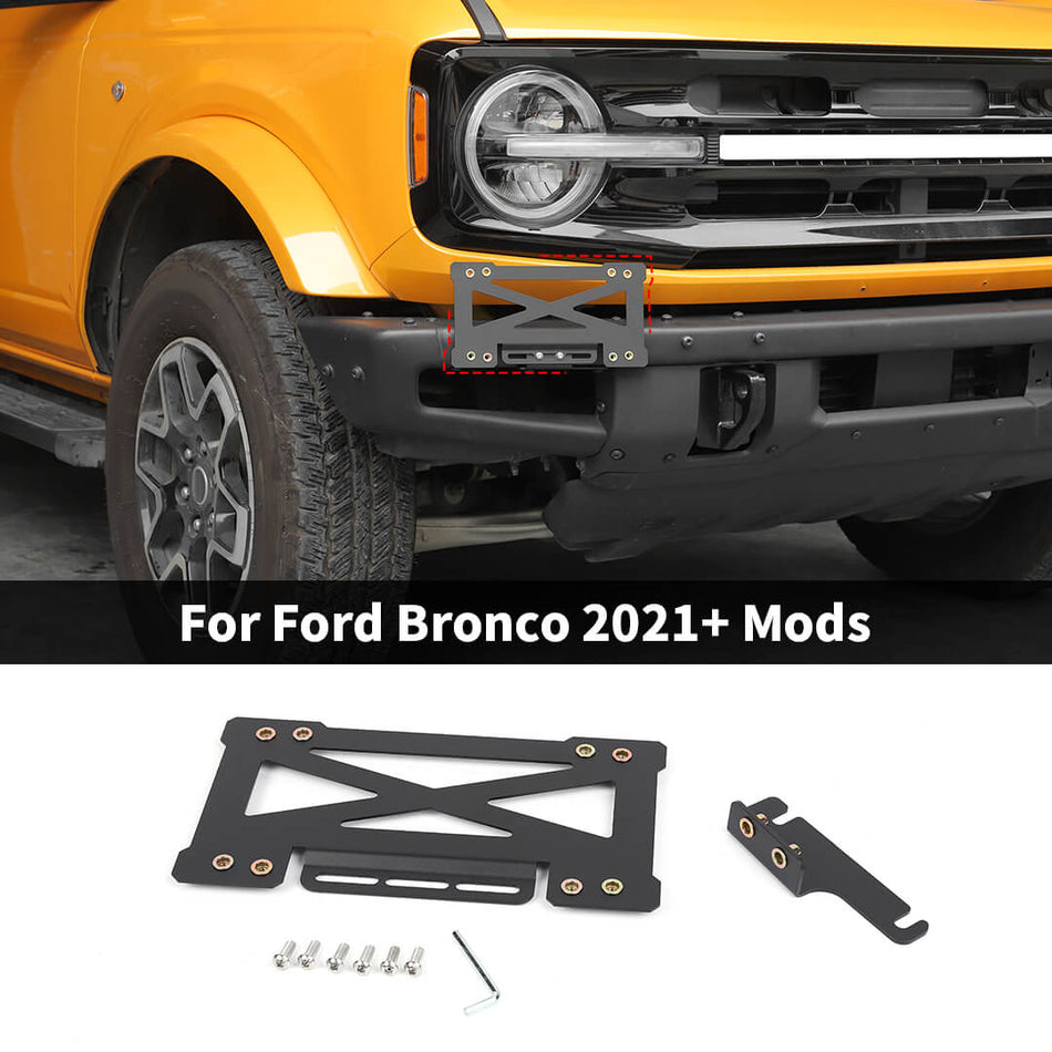For 2021+ Ford Bronco Front License Plate Mount Bracket Holder Cover（2 pcs）
