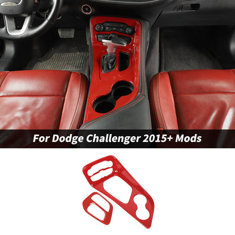 For 2015+ Dodge Challenger Interior Center Gear Shift Panel Trim Cover