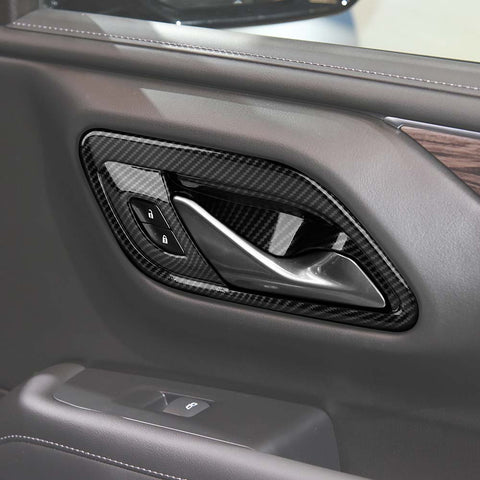 Inside Door Handle Bowl Trim Cover For Chevy Suburban 2020+/Tahoe 2021+ Carbom Fiber Accessories | CheroCar