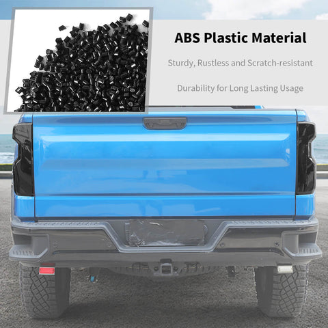 For 2022+ Chevy Silverado Third Brake Light & Taillight Lamp Cover Trim kit Smoked Black