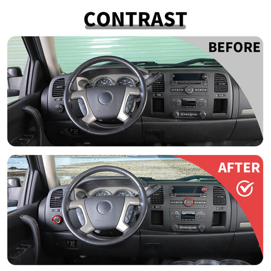 For 2007-2013 Chevy Silverado/GMC-SIERRA Headlight CD Switch Knob Ring Trim Cover