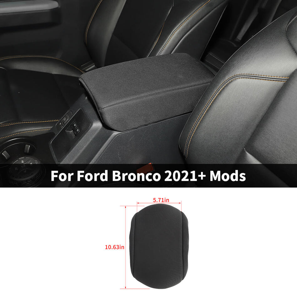 For 2021+ Ford Bronco Center Console Armrest Box Cover Fabric Armrest Pad Protector