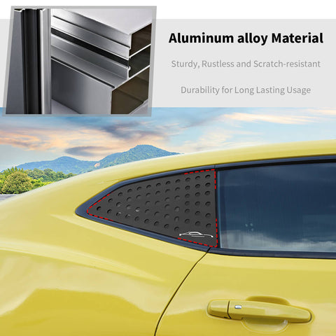 For 2016+ Chevy Camaro Rear Side Window Louver Trim Cover Bezel