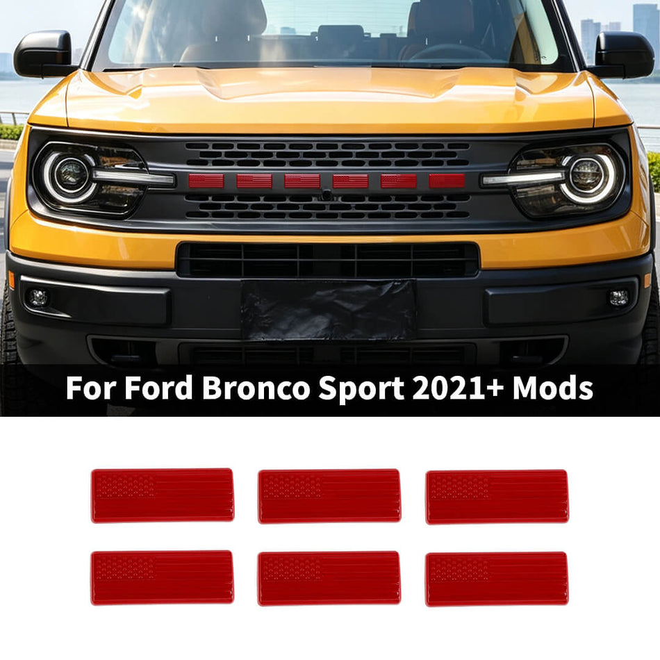 For 2021+ Ford Bronco Sport Front Car Grille Letters Cover Trim (6 pcs)