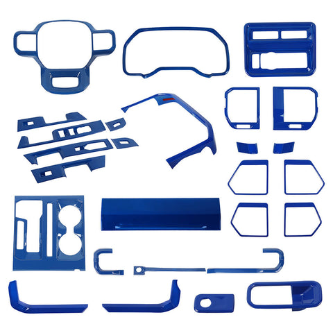 For 2021+ Ford F150 12 x Center Console And Car Door Trim Kit Blue