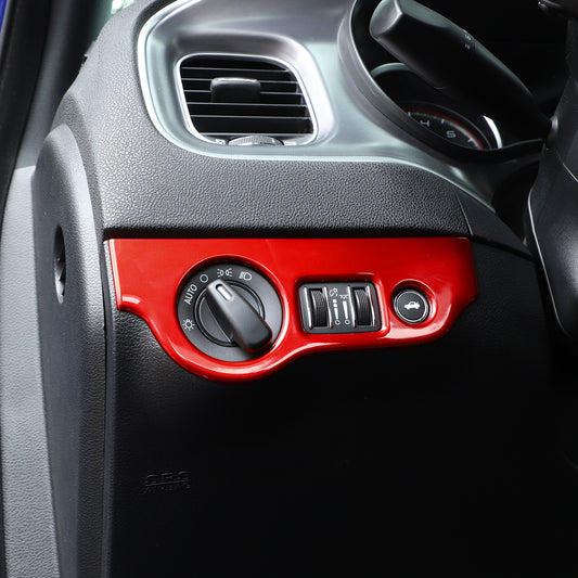 Savadi-Car Red Aluminum AC Button Trim Rings For Dodge Challenger 2009-2014 – 3-Piece Set