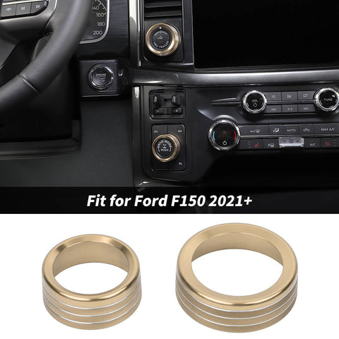 For 2021+ Ford F150 Center Control Dash 4WD/Trailer Switch Knob Rings Cover Trim