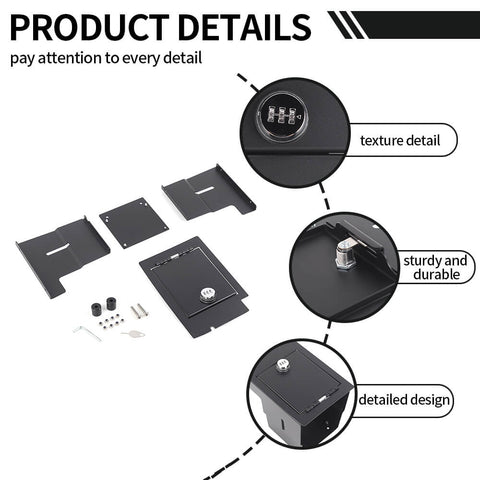 For 2010-2023 Toyota 4Runner Center Console Safe Box Armrest Storage Combination Lock Box