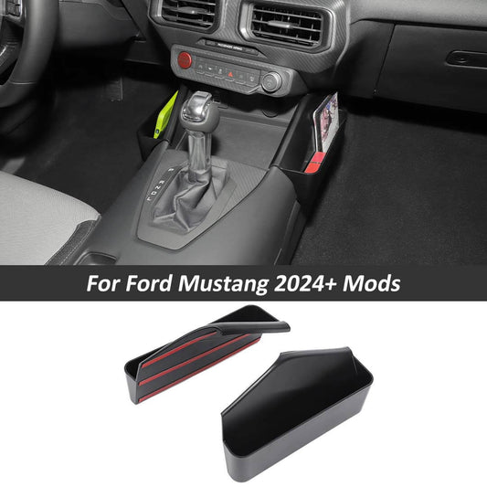 For 2024+ Ford Mustang Center Console Gear Shifte Side Storage Box
