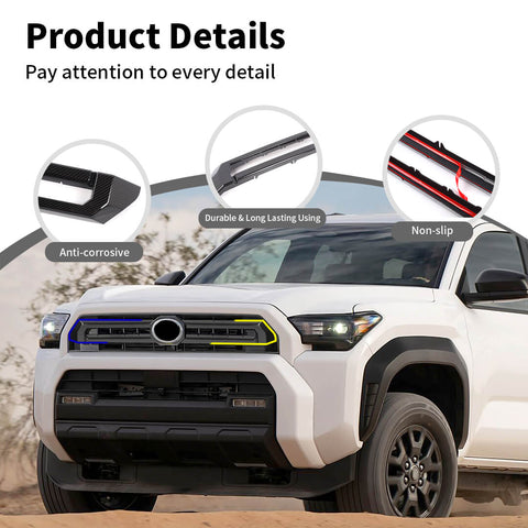 For 2024+ 4Runner Front Middle Grille Inserts Bezel Cover Trim