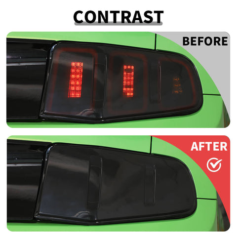 For 2010-2012 Ford Mustang Smoked Black Rear Tail Light Lamp Cover Guard Trim Bezels