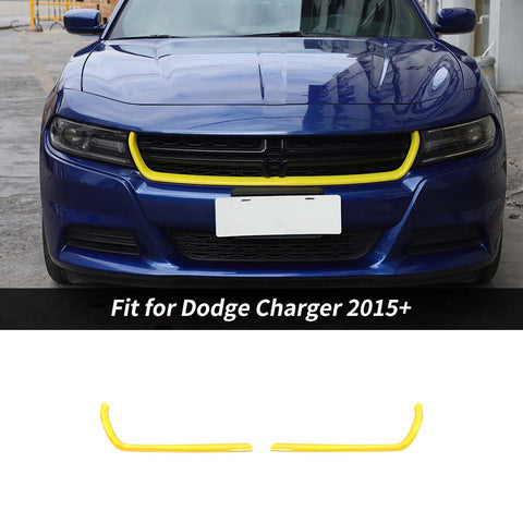 Front Center Grille Grill Cover Trim Strips For Dodge Charger 2015+ Accessories | CheroCar