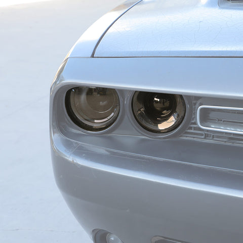 For 2015+ Dodge Challenger Smoked Black Headlight Lamp Cover Trim Decoration