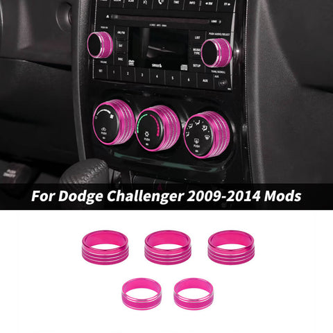 For 2009-2014 Dodge Challenger Air Conditioner & CD Switch Knob Trim Ring